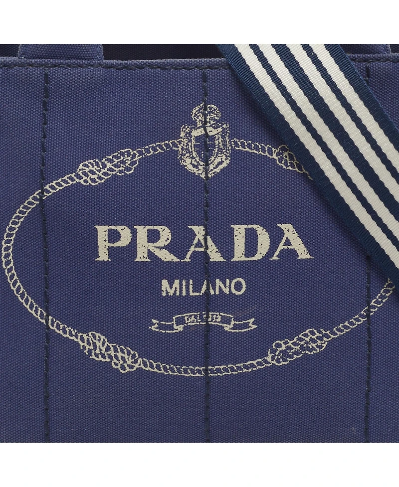 Pre-Owned Prada Women's Canapa Small Logo Denim Tote Bag