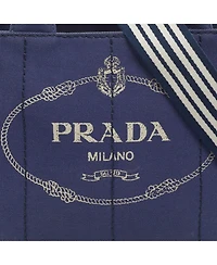 Pre-Owned Prada Women's Canapa Small Logo Denim Tote Bag