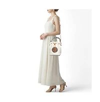 Pre-Owned Fendi Women's Mon Tresor Mini Leather Bucket Bag with Floral Strap