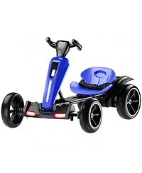Yobtop 12V Electric Kids Pedal Go Kart - Foldable Outdoor Ride On Toy with Adjustable Seat, 4 Non-Slip Eva Wheels, Boys Girls Ages 3-6