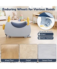Gymax Ride-On Push Car with Headlight and Music, Under-Seat Storage, 55 lbs Capacity, Ages 18-36 Months