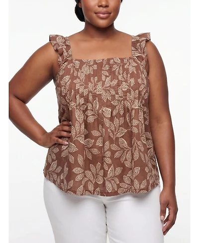 Torrid Plus Belle Isle Square Neck Pintuck Tank