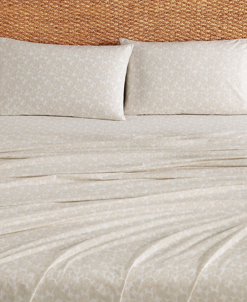 Tommy Bahama Home Frond Voyage Washed Percale 100% Cotton 4-Piece Sheet Set, King