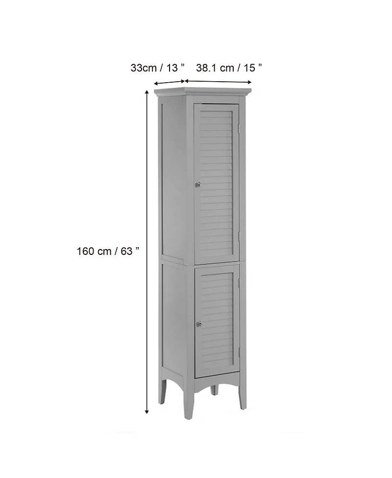 Teamson Home 63"H Glancy Linen Tower with Shutter doors