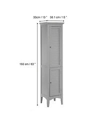 Teamson Home 63"H Glancy Linen Tower with Shutter doors