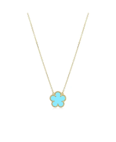 The Lovery Turquoise Single Spring Flower Necklace 14K Gold-Plated Sterling Silver