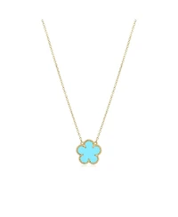 The Lovery Turquoise Single Spring Flower Necklace 14K Gold-Plated Sterling Silver