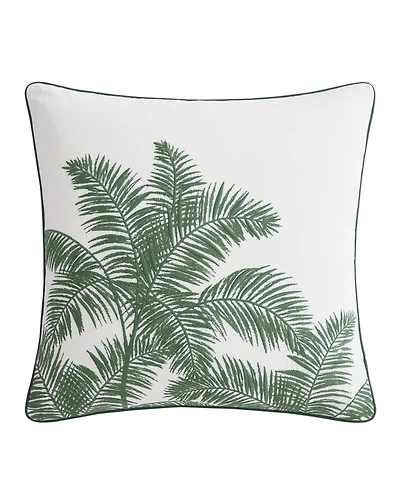 Tommy Bahama Home Shaded Palms Durable Cotton Canvas Zipper Closure Decorative Pillow, 20" x 20"