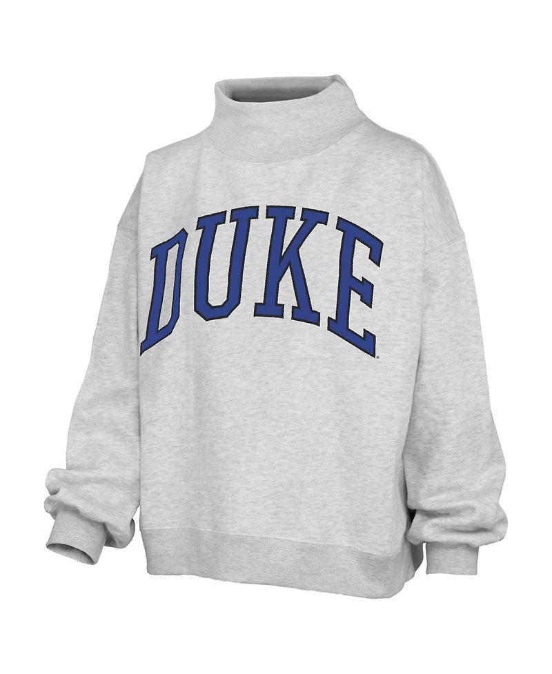 Pressbox Women's Duke Blue Devils Nelson Oversized Mock Neck Sweatshirt