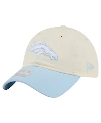 New Era Women's Cream/Coastal Blue Denver Broncos 9TWENTY Adjustable Hat