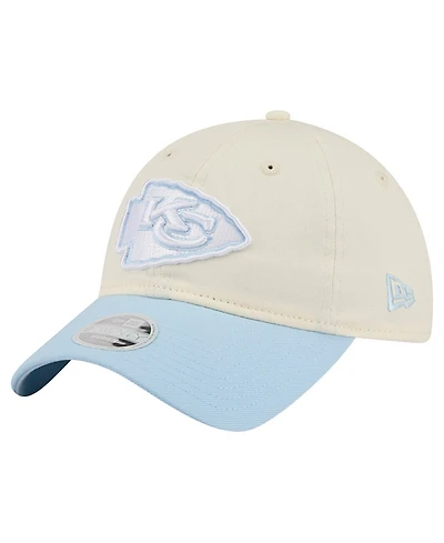 New Era Women's Cream/Coastal Blue Kansas City Chiefs 9TWENTY Adjustable Hat