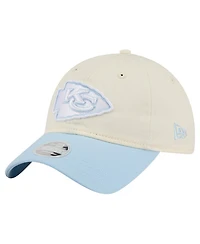 New Era Women's Cream/Coastal Blue Kansas City Chiefs 9TWENTY Adjustable Hat