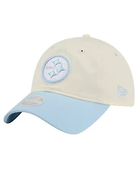 New Era Women's Cream/Coastal Blue Pittsburgh Steelers 9TWENTY Adjustable Hat