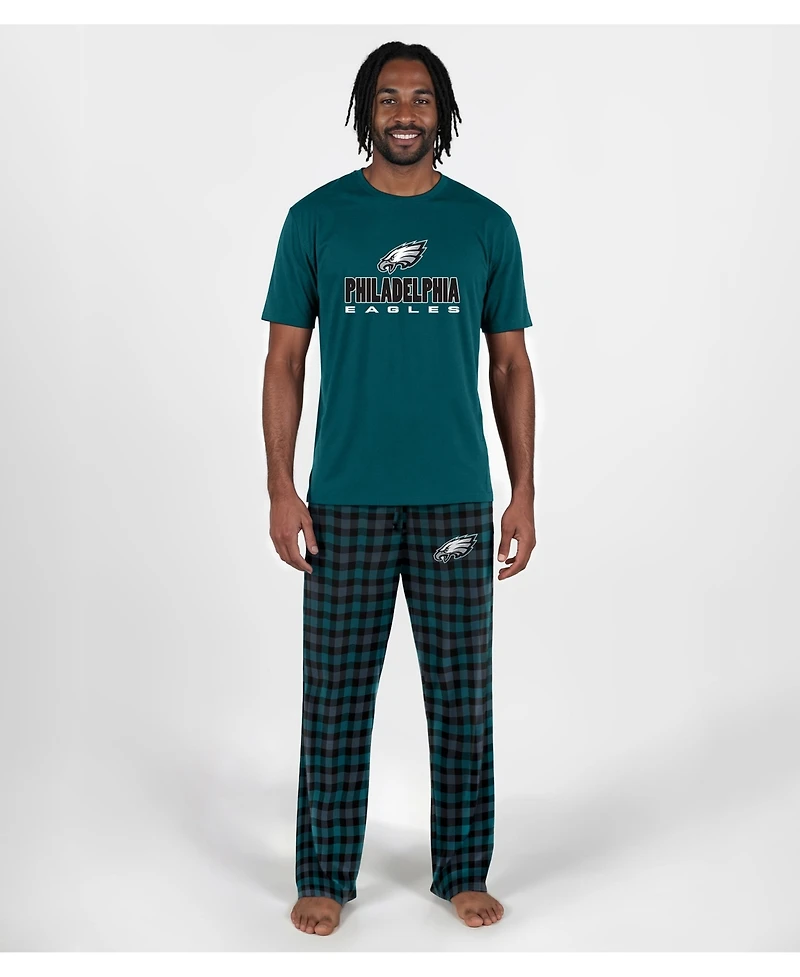 Concepts Sport Men's Midnight Green Philadelphia Eagles Big Tall Highland Sleep Set
