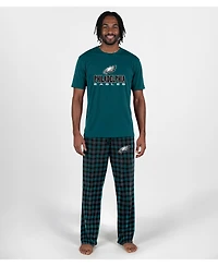Concepts Sport Men's Midnight Green Philadelphia Eagles Big Tall Highland Sleep Set