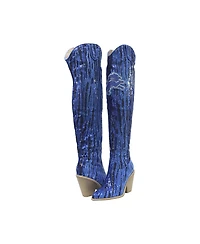 Cuce Detroit Lions Over-the-Knee Two-Tone Sequin Boots