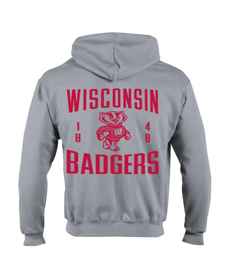 Champion Men's Wisconsin Badgers Varsity Powerblend Full-Zip Fleece Hoodie