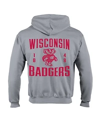Champion Men's Wisconsin Badgers Varsity Powerblend Full-Zip Fleece Hoodie