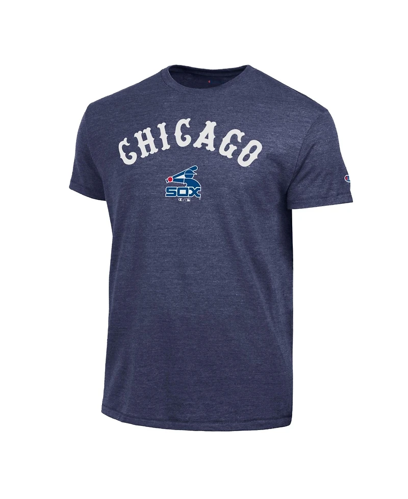 Champion Men's Chicago White Sox Cooperstown Wordmark Lockup Tri-Blend Crew Neck T-Shirt