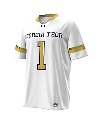 Under Armour Men's Number 1 Georgia Tech Yellow Jackets Away Replica Notch Neck Football Jersey