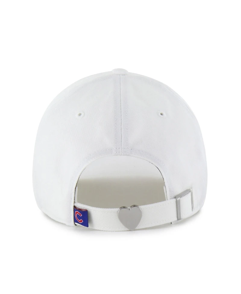 '47 Brand Women's White Chicago Cubs Trendy Script Clean Up Adjustable Hat