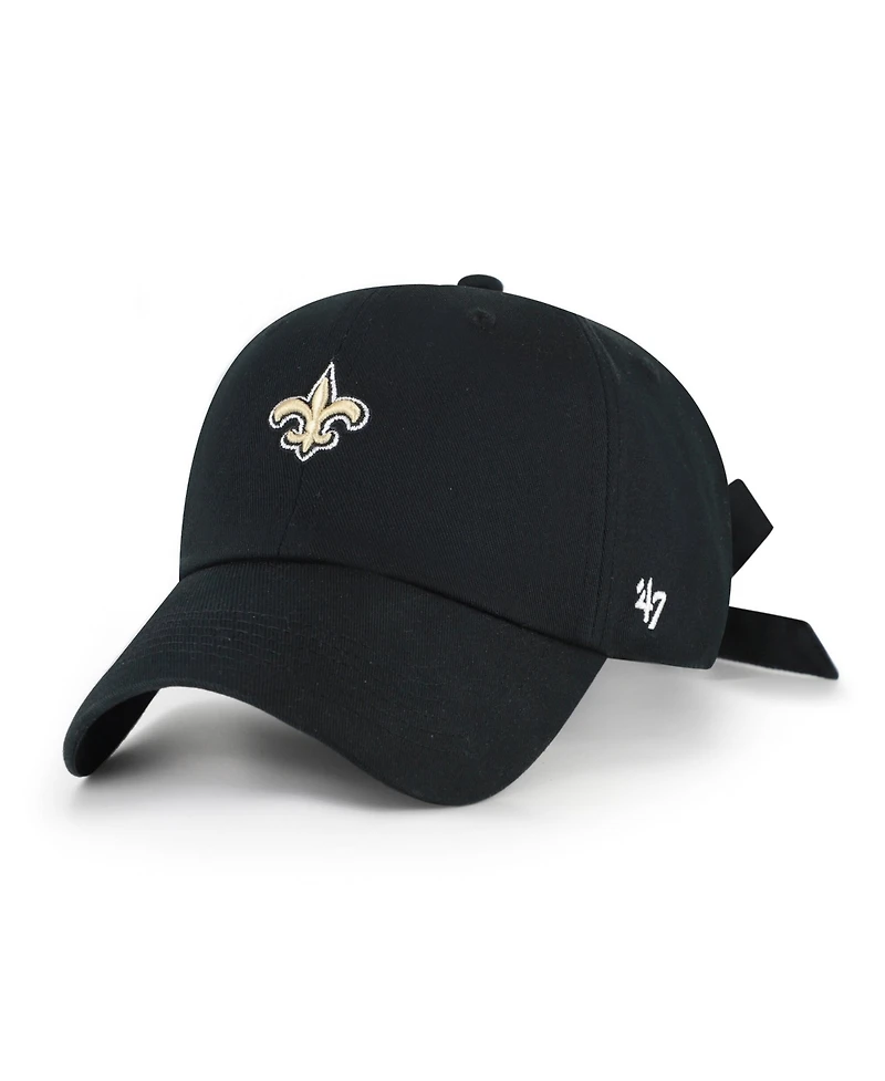 '47 Brand Women's Black New Orleans Saints Bow Back Clean Up Adjustable Hat