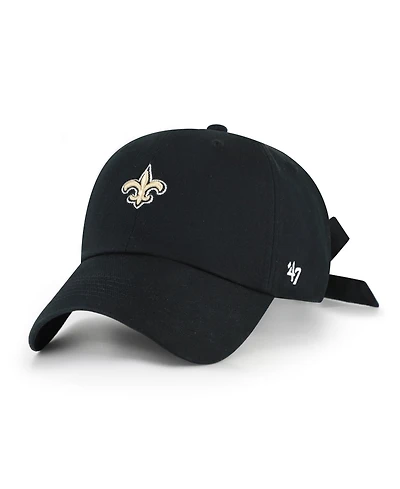 '47 Brand Women's Black New Orleans Saints Bow Back Clean Up Adjustable Hat