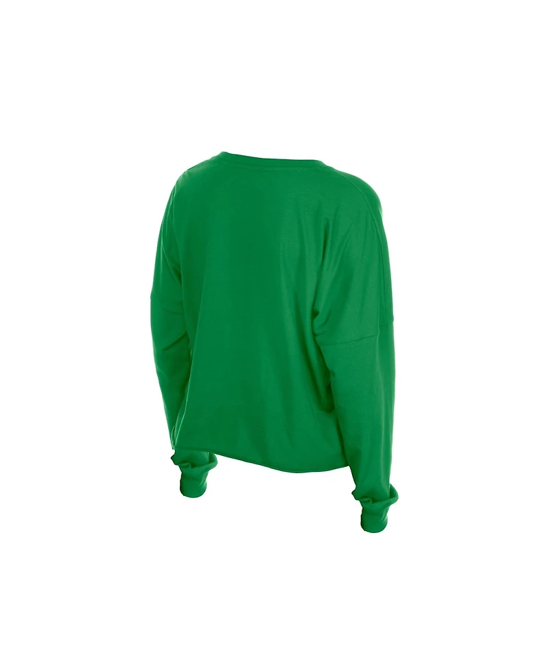 New Era Women's Philadelphia Eagles Cropped Oversized Long-Sleeve T-Shirt