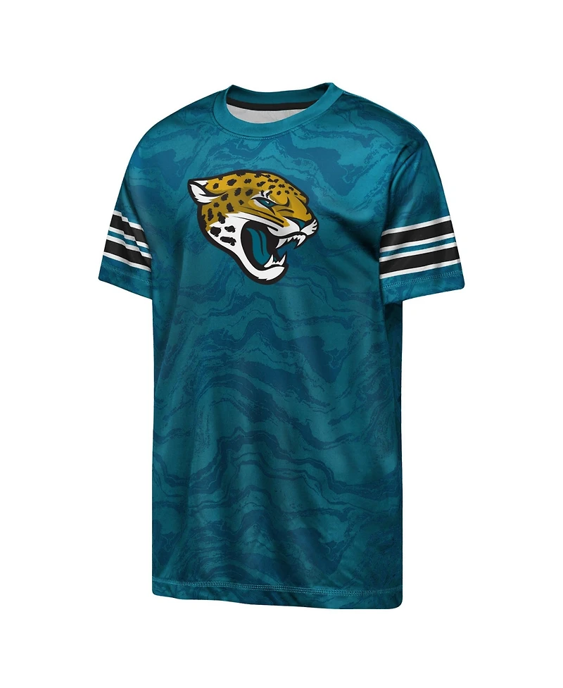 Outerstuff Boys' 4-20 Jacksonville Jaguars Slant Route Crew Neck T-Shirt