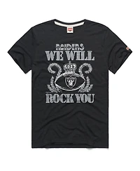 Homage Men's and Women's Charcoal Las Vegas Raiders 2026 Nfl Schedule Queen Tri-Blend T-Shirt