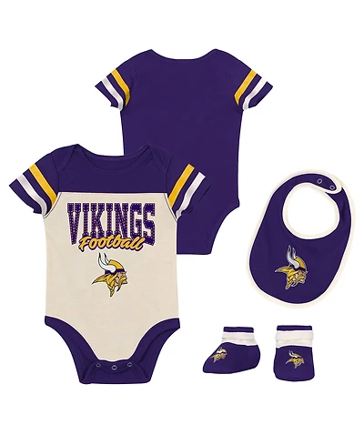 Outerstuff Baby Boys and Girls' Up One Short-Sleeve Bodysuit, Bib Booties, 3-Piece Set