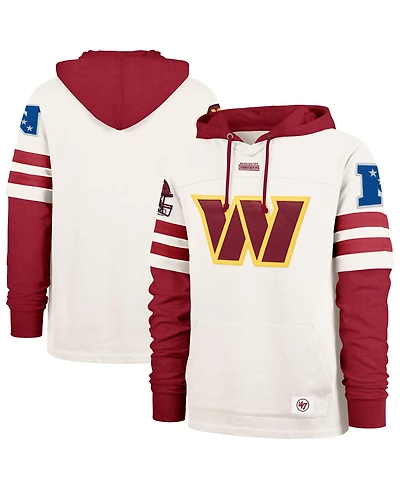'47 Brand Men's Cream Washington Commanders Split Zone Cornerback Duo Lacer Hoodie