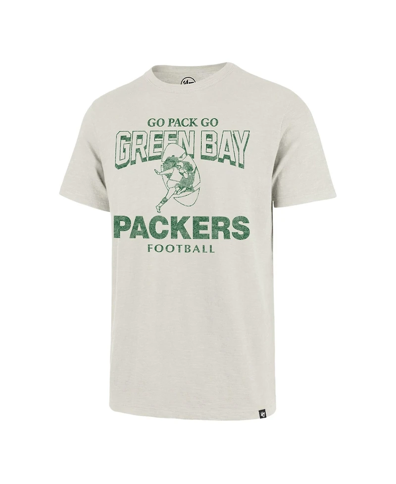 '47 Brand Men's Natural Green Bay Packers Head On Scrum Slub T-Shirt