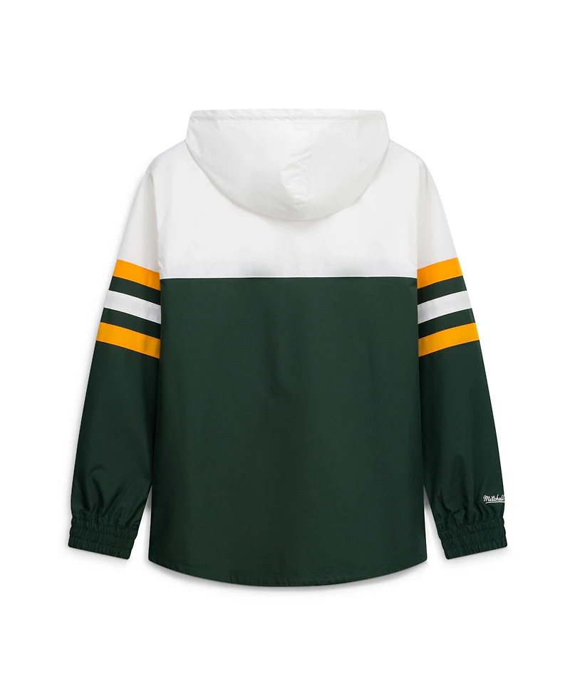 Mitchell & Ness Men's Green Bay Packers Head Coach Anorak Quarter-Zip Windbreaker Jacket