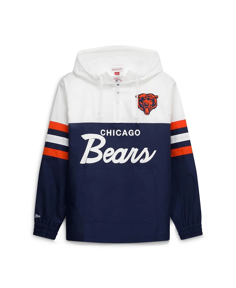 Mitchell & Ness Men's Navy Chicago Bears Head Coach Anorak Quarter-Zip Windbreaker Jacket