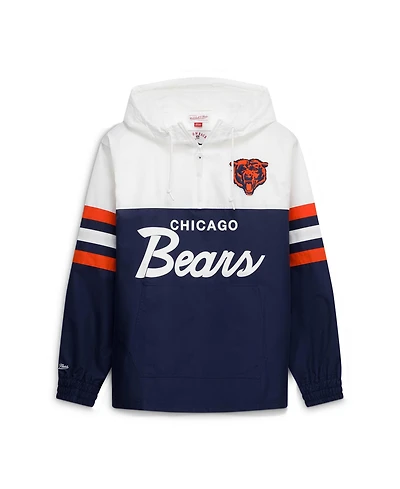 Mitchell & Ness Men's Navy Chicago Bears Head Coach Anorak Quarter-Zip Windbreaker Jacket