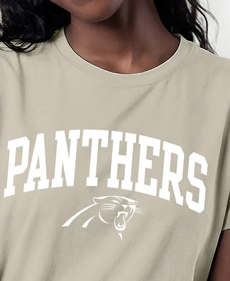 Champion Women's Carolina Panthers Cocoa Butter Screen Print Graphics T-Shirt