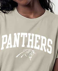 Champion Women's Carolina Panthers Cocoa Butter Screen Print Graphics T-Shirt