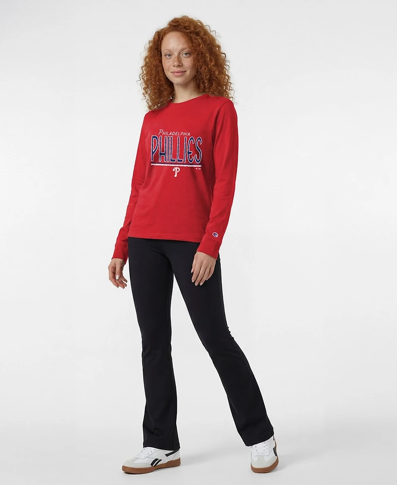 Champion Women's Philadelphia Phillies Long-Sleeve Crewneck T-Shirt