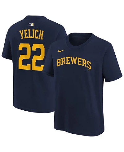 Nike Boys' and Girls' 4-16 Christian Yelich Milwaukee Brewers Screen-Printed T-Shirt