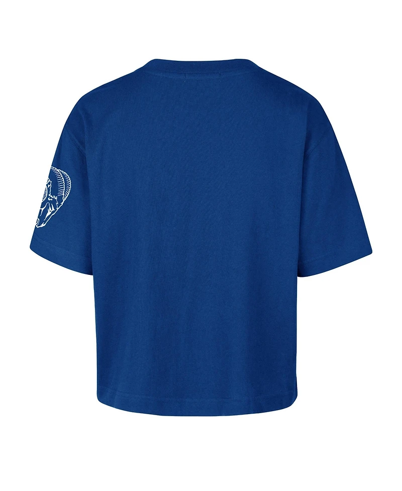 '47 Brand Women's Los Angeles Rams Call Out Reed City Screen-Print Relaxed-Fit Short-Sleeve T-Shirt