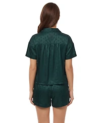 Concepts Sport Women's Green Bay Packers Wink Dot Satin Jacquard Short-Sleeve Pajama Shirt and Shorts Set