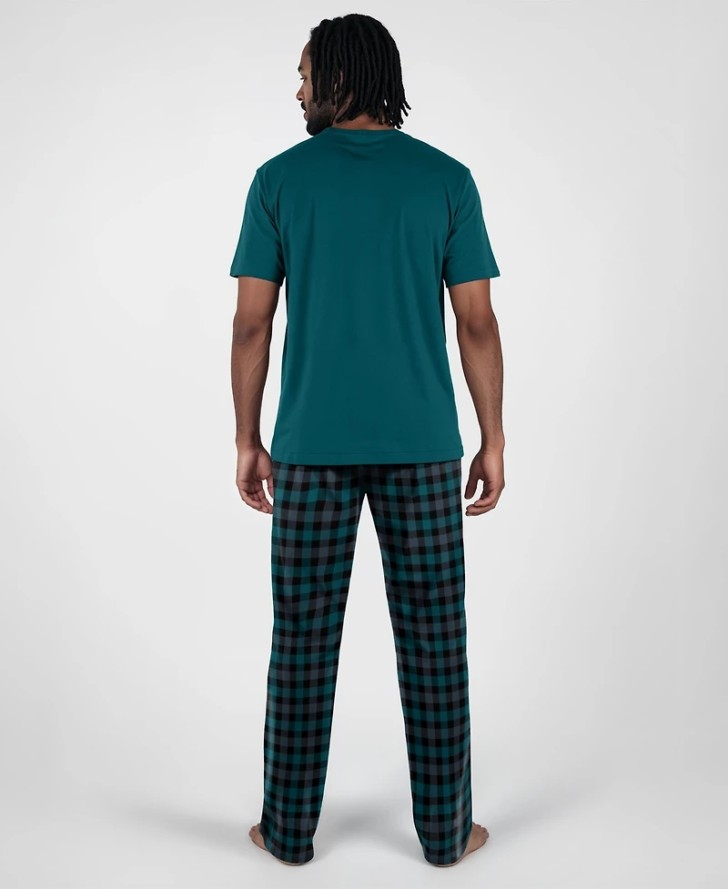 Concepts Sport Men's Philadelphia Eagles Highland Plaid Short-Sleeve T-Shirt and Pants, 2-Piece Set