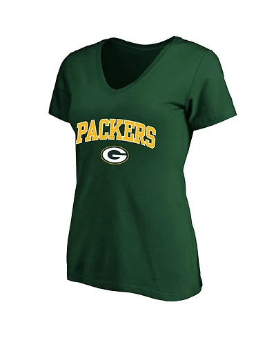 Fanatics Women's Plus Green Bay Packers V-Neck Screen-Print T-Shirt