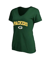 Fanatics Women's Plus Green Bay Packers V-Neck Screen-Print T-Shirt