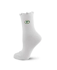 Pro Compression Women's Green Bay Packers Quarter-Length Lettuce-Edge Socks