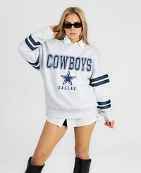 Gameday Couture Women's Dallas Cowboys Stadium Stripes Oversized Fleece Sweatshirt