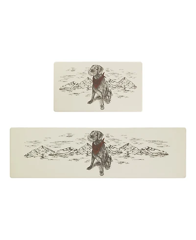Eddie Bauer Man's Best Friend Non-Slip 2-Piece Kitchen Mat Set