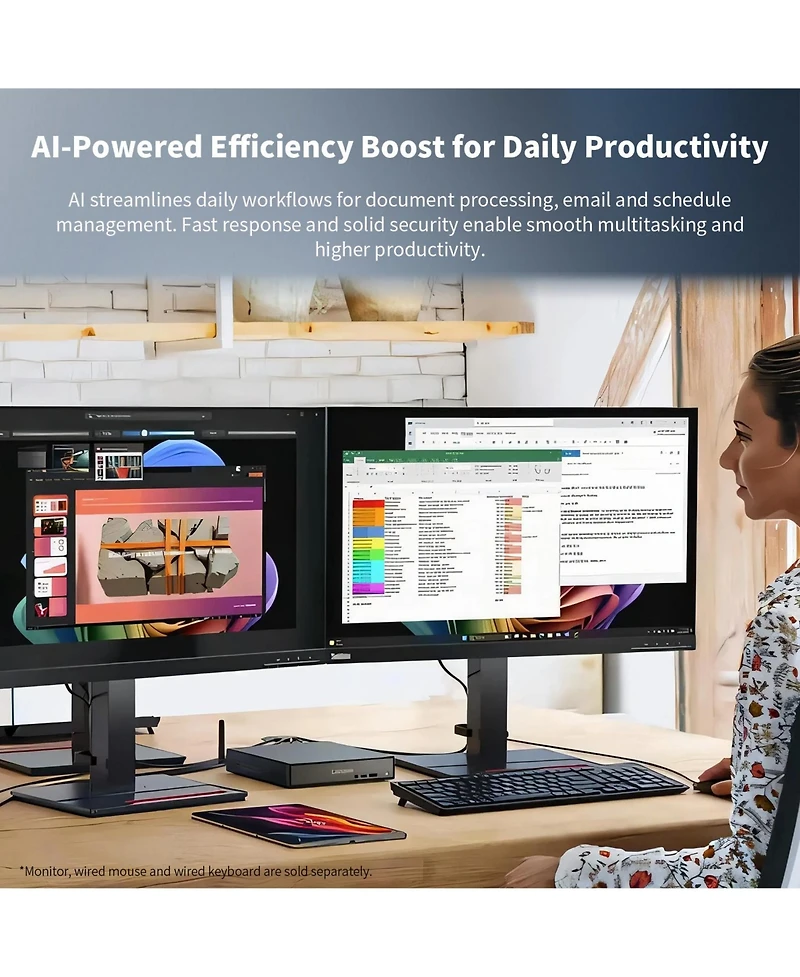 Lenovo ThinkCentre neo 55q Gen 6 Small Form Factor Dual 4K Desktop with 16GB DDR5, 512GB Ssd, Windows 11 Pro