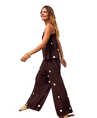 Cupshe Women's Polka Dot Ruffle Trim Cami Top and Wide-Leg Pants Set
